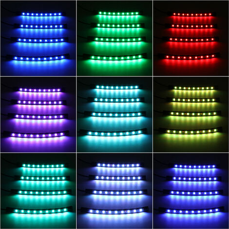 Kit luci decorative per lampade interne per auto a LED RGB da 4 pezzi con  presa