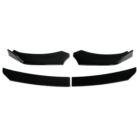 AUTSOME 4 pezzi kit corpo spoiler paraurti mento labbro anteriore nero per  auto universale