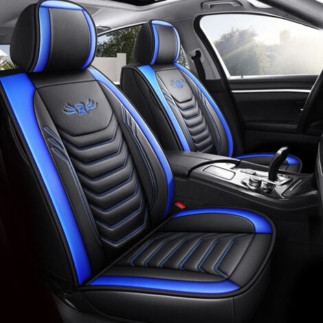 Cuscino per sedile anteriore per auto in pelle PU universale blu 1PC
