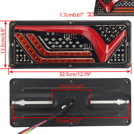 paio di fanali posteriori 67 LED stop freno dinamico indicatore funzione  rimorchio per camion