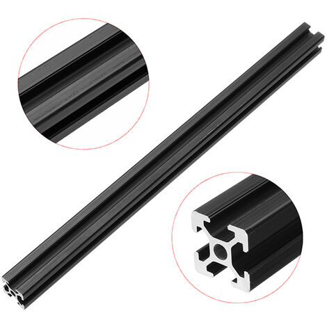 4 Stück 2020 V Aluminiumprofile – 20x20 Mm, Länge 500 Mm, Eloxiert Schwarz, Für 3D-Drucker & CNC