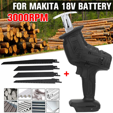 Elektrische Säbelsäge 4 X Sägeblätter 3000 RPM onhe Akku für Makita 18V Batterie