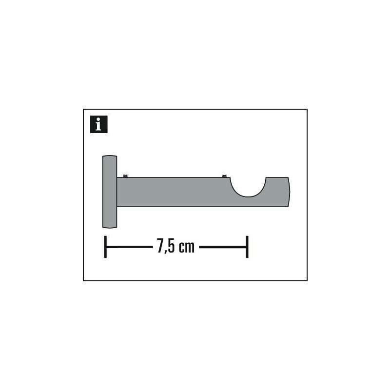 Gardinenstangen-Set Zylinder 1-läufig, Ø schwarz-matt ca. mm, Länge 120 19 cm Größe