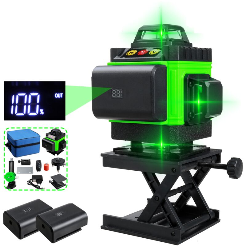 Avis Popoman Niveau Laser Vert 3×360°,3D Professionnel Laser Croix 45m –