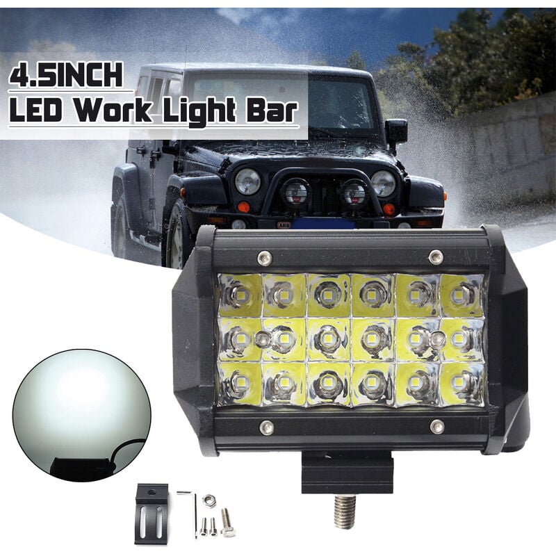 4x 18W 1620LM Lampe de travail 6 LED barre de phares antibrouillard pour  camion voiture tout-terrain moto