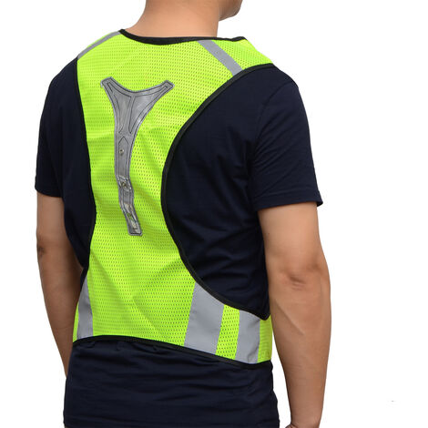 Lot de 2 Gilet de sécurité haute visibilité devant avec des bandes gilet réfléchissant