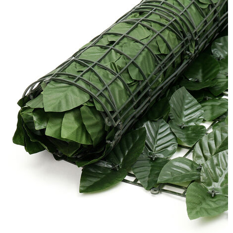50x100CM Brise Vue Cloture Feuille Verte Artificielle Couverture de Panneaux