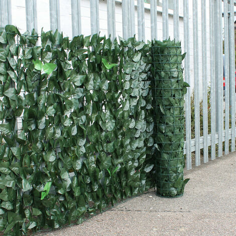 50x100CM Brise Vue Cloture Feuille Verte Artificielle Couverture de Panneaux