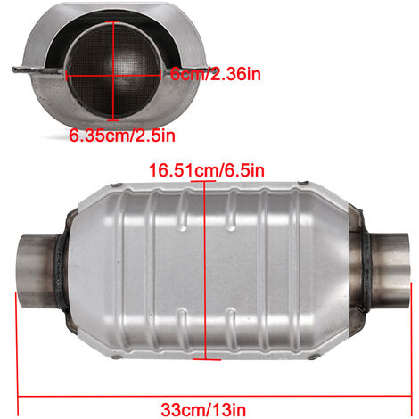 Convertisseur Catalytique Universel D’entrée / Sortie De 2 « Avec Port O2 Et Bouclier Thermique 53004 Convertisseur Catalytique En Acier Inoxydable De Voiture