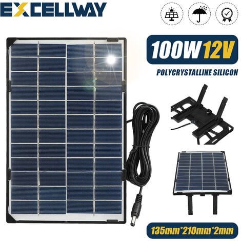 Kit de panneau solaire portable chargeur de batterie 12V 21 x 13.5cm avec  3m câble Fantablau