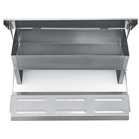 Mangeoire Automatique Poules 8KG - Acier Inoxydable - Anti-Gaspillage Et Anti-Éclaboussures