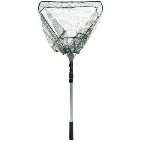 Épuisette De Pêche Télescopique Et Pliable - Filet 40 Cm, Manche Jusqu'à 3 M, Léger Et Portable