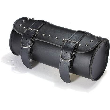 Sac à Outils Moto étanche - Cuir Synthétique Noir - Fixation Avant/arrière Sans Perçage - Multifonction & Pratique