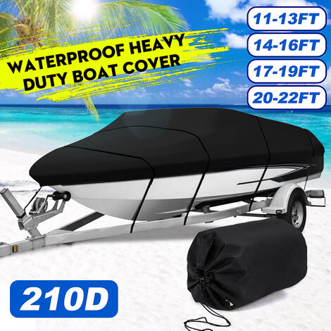 Housse De Bateau étanche 210D – Protection Pluie Et UV, Pour Bateaux 14-16 Pieds, Coque En V, Noire