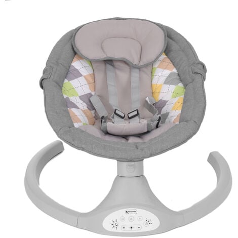 Transat électrique Balancelle bébé Chaise Haute 5 Vitesses bluetooth  musique Couleur GRIS
