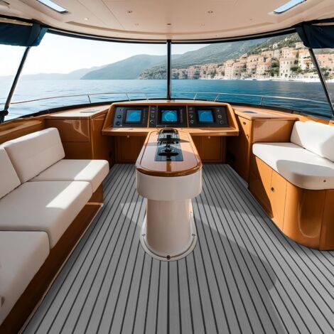 2400x900x6mm Tapis adhésif pour bateau, Plancher de Yacht en mousse EVA - Gris