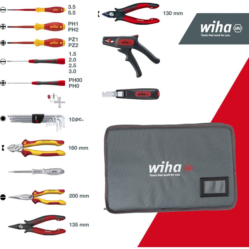 Wiha SlimBits Screwdriver Mixed 32pcs Multi functional Bag VDE
