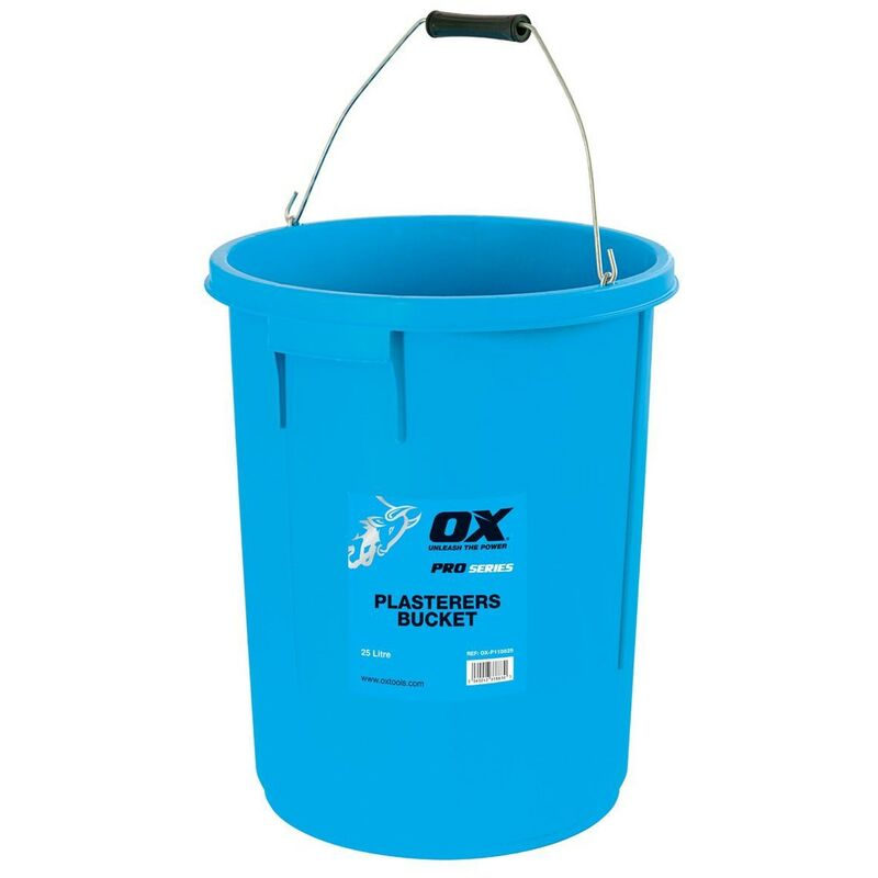 OX Pro Plasterers Bucket 25L 5 Gallon Plaster Mortar Deep Mixing Bucket