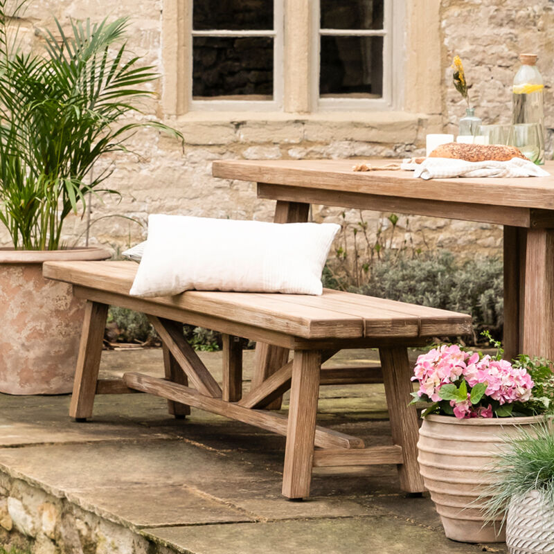 Garden Trading Chilford Solid Wood Acacia Bench Seat Large Indoor ...