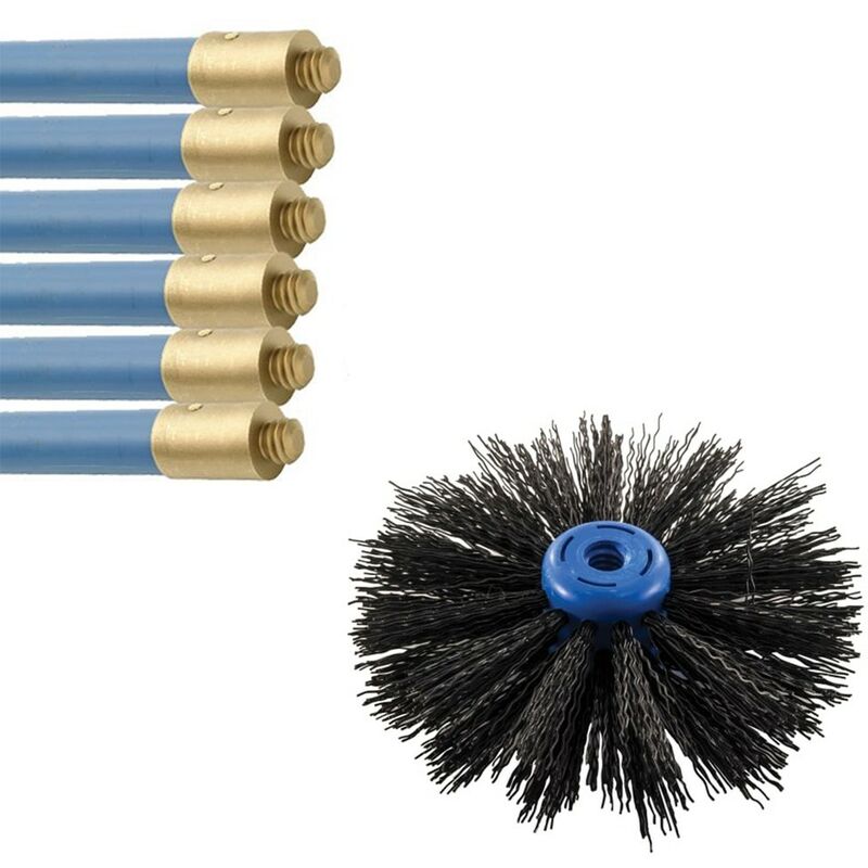 DRAIN ROD RODS SET FLUE CHIMNEY DRAIN BRUSH WORM SCREW PLUNGER DROP SCRAPER  NEW