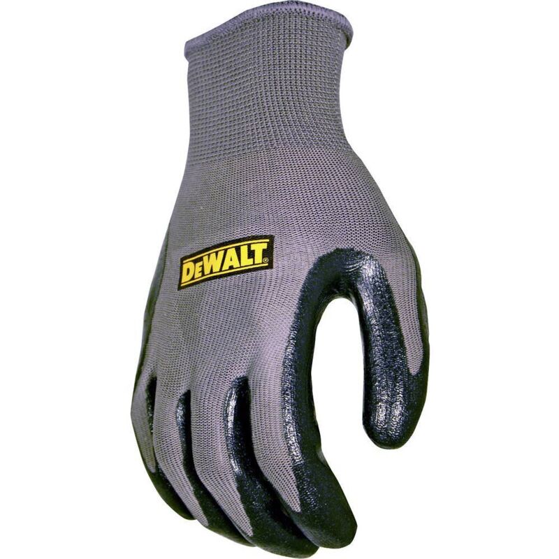 DeWalt Work Gloves Smooth Nitrile Grip Palm Breathable Nylon Polyester