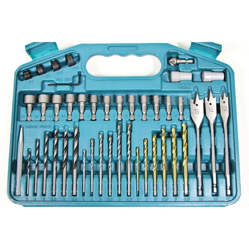 Makita 101 Piece Power Drill Bit Set Screwdriver Set Holesaw Masonry HSS PZ2
