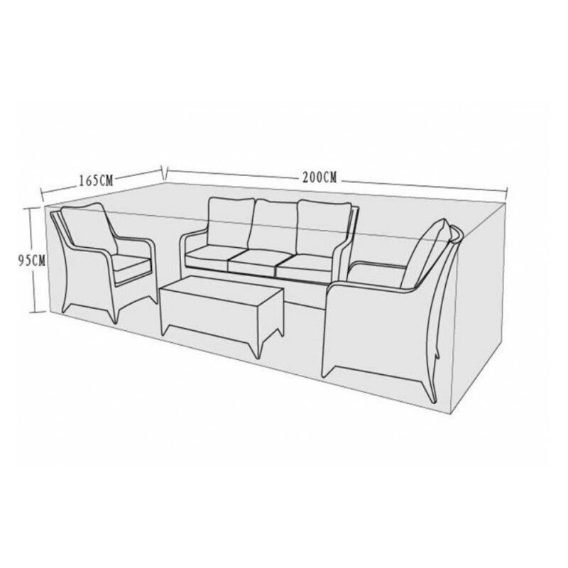 Signature Weave 3 Seater Wicker Sofa Table Furniture Set Cover 200 x