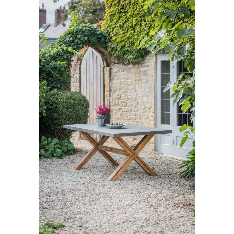 Garden Trading Outdoor Indoor Burford Dining Table Only Grey Polystone Wood