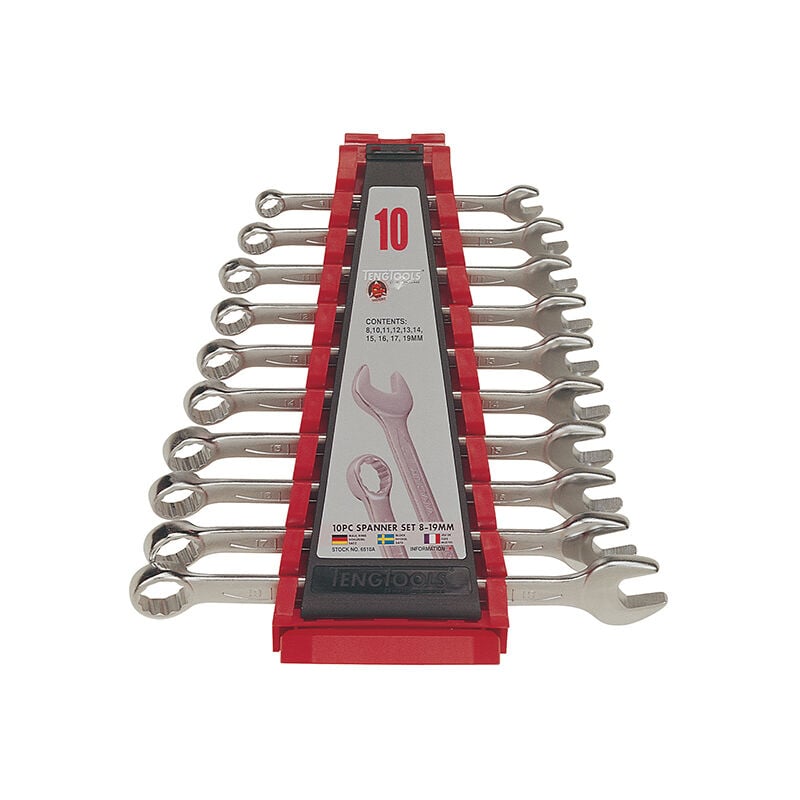 Teng 6510A Combination Spanner Set, 10 Piece TEN6510A