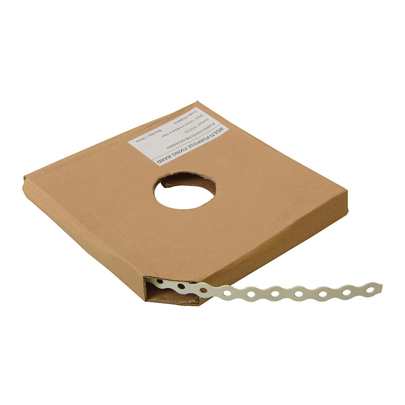 ForgeFix PCBW12 White Plastic Coated Pre-Galvanised Band 12mm x 0.8 x 10m Box 1 FORPCBW12