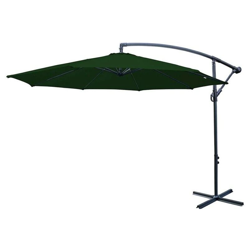 Signature Weave 3 x 3m Square Cantilever Parasol Sun Shade Umbrella Green Canopy