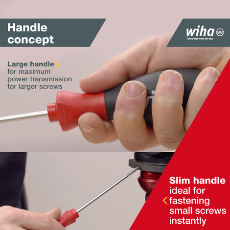 Wiha screwdriver set SoftFinish® (07152) 6 pcs. I screwdriver set for everyday use, craftspeople, industry I fastening tool slotted/cross