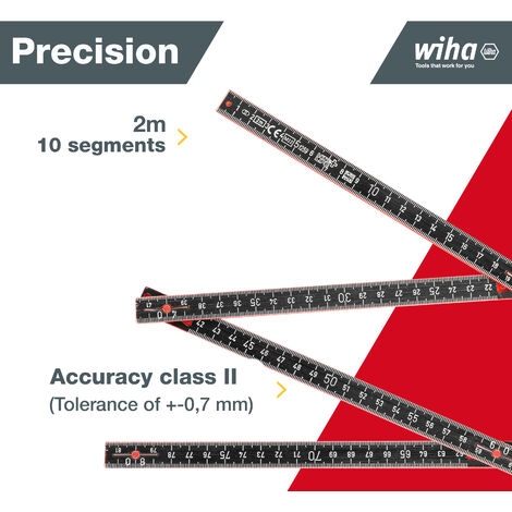 Wiha folding rule Longlife® Plus Composite 2 m metric scale, (37067) 10 ...