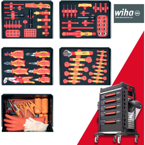 Wiha 44423 eMobility Workshop Trolley Set, 113 Piece WHA44423