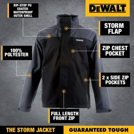 Dewalt STORM XXL Storm Waterproof Jacket Grey/Black - XXL (52in