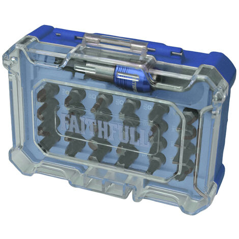 Faithfull 25 Piece Quick-Change Screwdriving Drill Bit Set S2 Steel FAISBSET25Q (1/4)