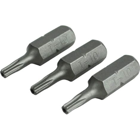 Faithfull Security S2 Grade Steel Screwdriver Bits T10S x 25mm (Pack 3) FAISBT1025S