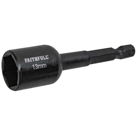 Faithfull Magnetic Impact Nut Driver 13mm x 1/4in Hex FAISBMNUT13I (1/3)
