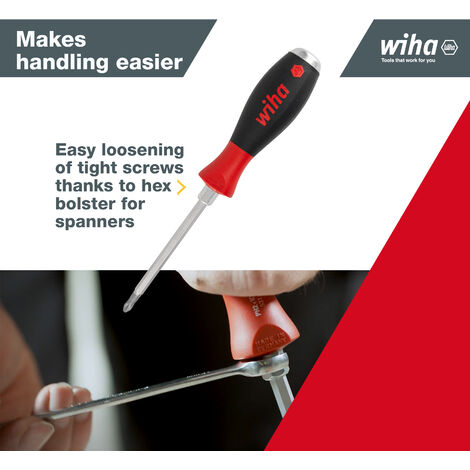 Wiha screwdriver set with striking cap SoftFinish® (21250) 6 pcs. I screwdriver set for everyday use, craftspeople, industry I fastening tool slotted/cross