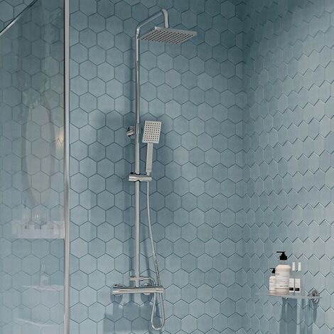 Gainsborough GDSE Square Dual Outlet Thermostatic Bar Mixer Shower Chrome Riser (1/5)