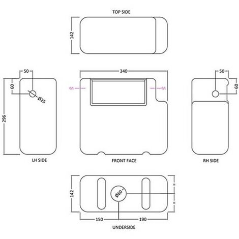 KeyPlumb Mechanical Concealed Cistern XTY006 With Cable Dual Flush Button WRAS