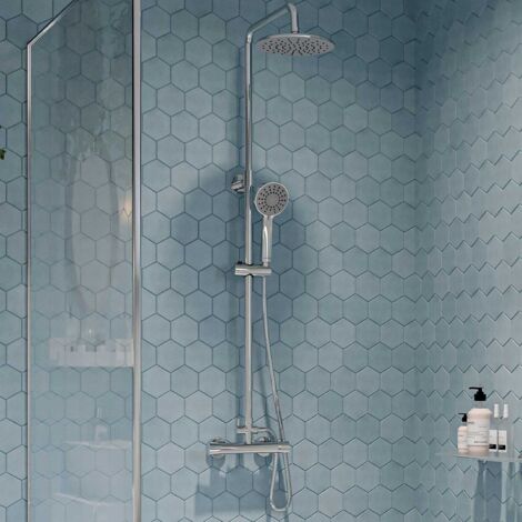 Gainsborough GDRE Thermostatic Bar Mixer Shower Adjustable Drencher Heads Round (1/6)