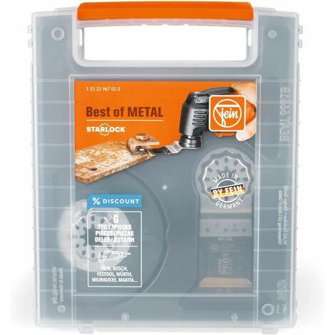 FEIN Best of Starlock Metal, 6 zaagbladen, speciaal voor de bewerking van geharde en ongeharde metalen, opname Starlock