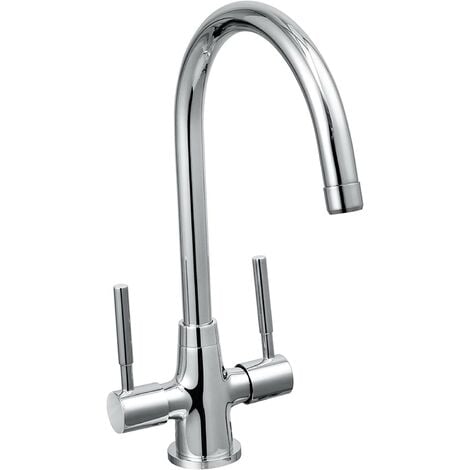 Bristan DU SNK C Dune Monobloc Kitchen Tap Chrome Twin Lever + Fixings ...