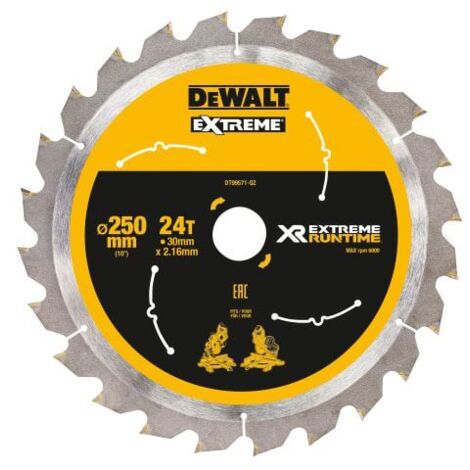 Dewalt DT99571-QZ Extreme Runtime FlexVolt Mitre Saw Blade 250mm 24 Tooth DCS727