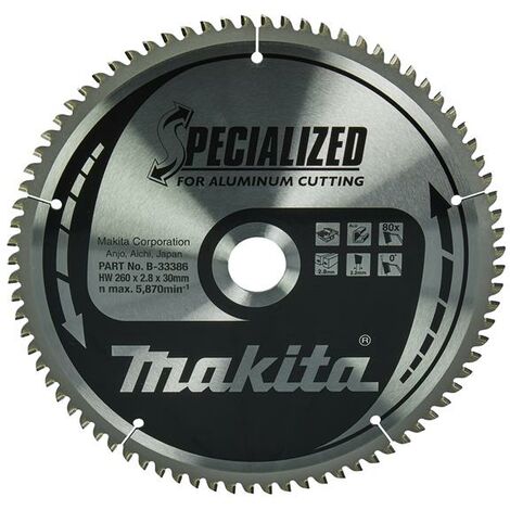 Makita B-33386 Specialized Aluminium Saw Blade 260 x 30mm x 80T MAKB33386 (1/2)