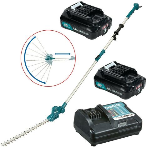 Makita 12v Telescopic Cordless Pole Hedge Cutter Trimmer Long Reach + 2 x 2ah