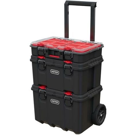 Keter Stack N Roll Modular Wheeled Tool Box Case Organiser Set KETSNRMOD 250927