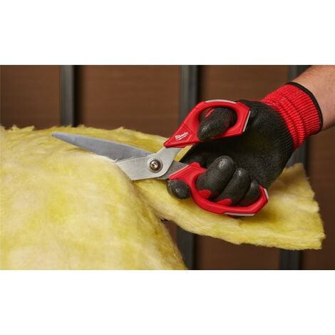 Milwaukee Jobsite Straight Scissors Large Handle Holes All Metal Core  4932479409