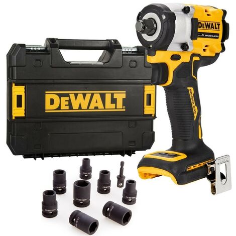 Dewalt 18v XR DCF921N Brushless 1/2"" Torque Wrench + Tstak Case + 9PC Socket Set (1/5)